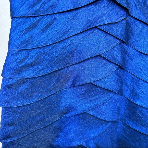 ADRIANNA PAPELL Royal Blue Layered Cocktail Dress - Sz 4 - Picture 5 of 10